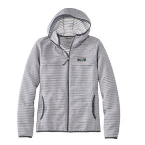 L.L. Bean Women's Airlight Knit Full-Zip Jacket Long Sleeve Hoodie Gray Large